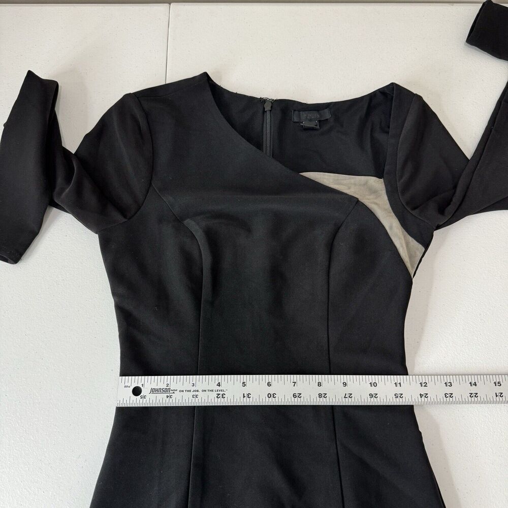 H:Ours Womens Dress Extra Small Black Fitted Asymmetrical Neckline Cocktail LBD - Picture 5 of 12